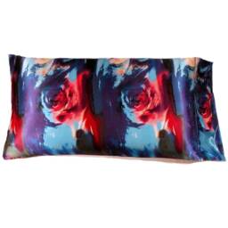 Blue Satin Pillowcase in Standard, Queen, King. Helps Sensitive Skin, Hydrate Curly, Natural Hair - thumbnail 2