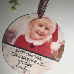 Personalised Wood Hanging Christmas Tree Decoration, First As Mr & Mrs, Married, Wedding Gift, Keepsake, Xmas Gift - thumbnail 3