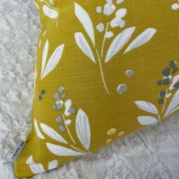 Lena Print Cushion Cover - Citrine John Lewis & Partners Fabric Handmade in UK Cotton Linen Double-Sided Pillow Sham - thumbnail 4