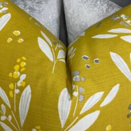 Lena Print Cushion Cover - Citrine John Lewis & Partners Fabric Handmade in UK Cotton Linen Double-Sided Pillow Sham - thumbnail 2