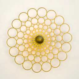 Wall Lamp Silhouette Bubbles - Wooden Lampshade Shadow Ceiling - thumbnail 3