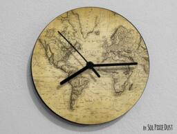 Vintage Old Map Compass - Wall Clock - thumbnail 1