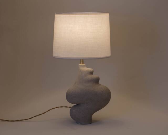 Sculptural Grey Ceramic Table Lighting, Muf Lamp - image 1