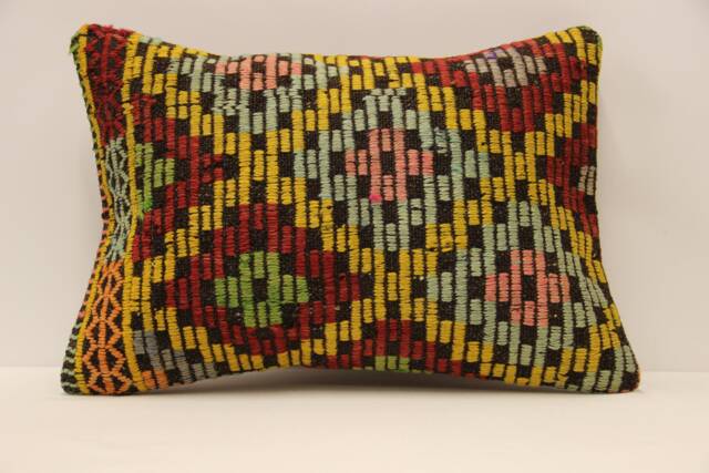 Vintage Turkish Kilim Pillow, Accent Sofa Pillow Throw Pillows, Home Decor 14x20 in - 35x50 cm Boho Pillow Covers Cushion, 4Bef-477 - image 1