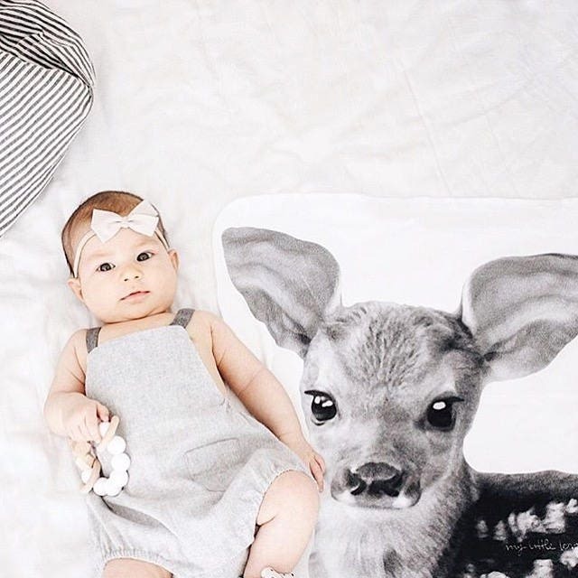 Baby Lovey, Bambi Deer, Lovey Blanket, Girl Boy Security Snuggle Snuggle, Cuddle Blanket - image 1