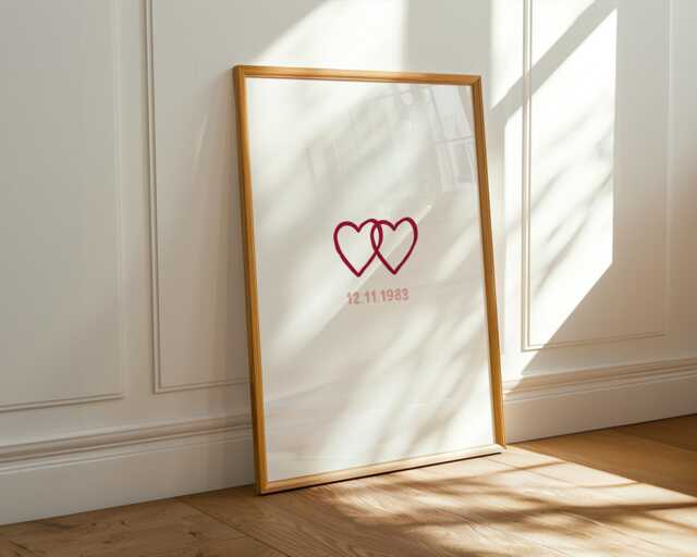 Personalised Small Hearts Print - Love Heart Print, Wedding Gift, Engagement Print, Home Decor - Anniversary Gift - image 1