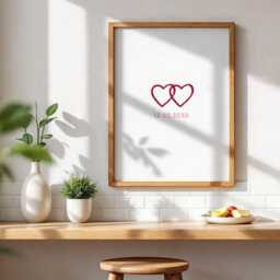 Personalised Small Hearts Print - Love Heart Print, Wedding Gift, Engagement Print, Home Decor - Anniversary Gift - thumbnail 3