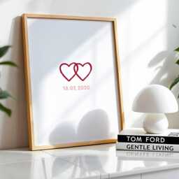 Personalised Small Hearts Print - Love Heart Print, Wedding Gift, Engagement Print, Home Decor - Anniversary Gift - thumbnail 2