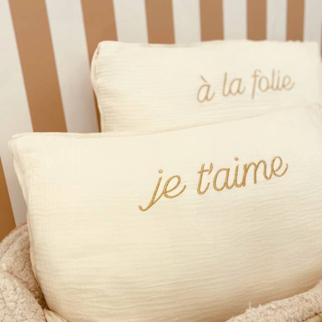 Caramel & Cream Custom Pillowcase 60x40cm in Double Gauze Oeko Tex - image 1