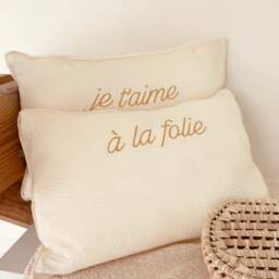 Caramel & Cream Custom Pillowcase 60x40cm in Double Gauze Oeko Tex - thumbnail 3