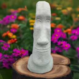 Concrete Easter Island Head Statue Moai Stone Sculpture Outdoor Tiki Figurine Cement Garden Ornament Yard Art Decor Handmade Rapa Nui Gift - thumbnail 1