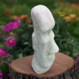 Concrete Easter Island Head Statue Moai Stone Sculpture Outdoor Tiki Figurine Cement Garden Ornament Yard Art Decor Handmade Rapa Nui Gift - thumbnail 2