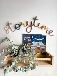 Multicoloured Storytime Wall Sign , Nursery Reading Corner Decor