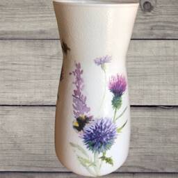 Purple Thistle Vase, Scottish & Bee Lavender Vase , Gifts Purple - thumbnail 3