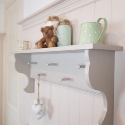 Handmade Hardwood Shaker Peg Shelf Farmhouse Kitchen Storage - thumbnail 3