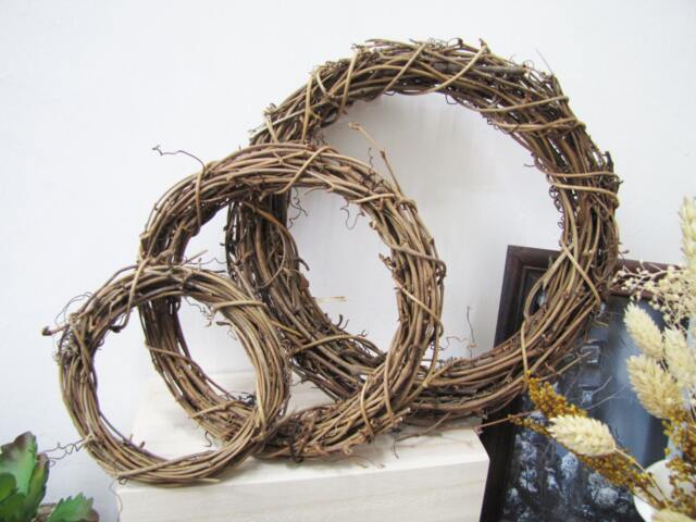 Set Of 3 Rattan Wreaths, Diy Wreath, Christmas Decor, Rustic Wedding Home Event Holiday Decor - image 1