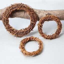 Set Of 3 Rattan Wreaths, Diy Wreath, Christmas Decor, Rustic Wedding Home Event Holiday Decor - thumbnail 3