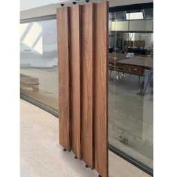 Custom Length Slat Room Divider Rotating Screen Partition, Easy Installation - thumbnail 2