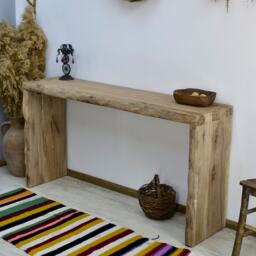 Solid Wood Handmade Custom Walnut Console Table Rustic Dresser - thumbnail 1