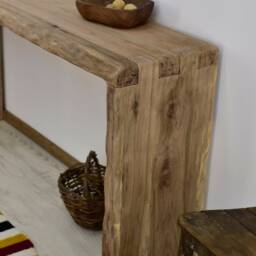 Solid Wood Handmade Custom Walnut Console Table Rustic Dresser - thumbnail 3