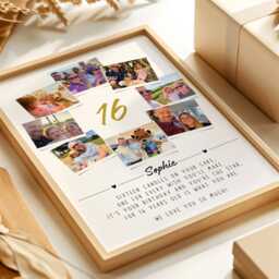 Personalised 16Th Birthday Photo Collage, Sweet 16 Celebration Gift, Son Daughter Sentimental Framed Keepsake - thumbnail 2