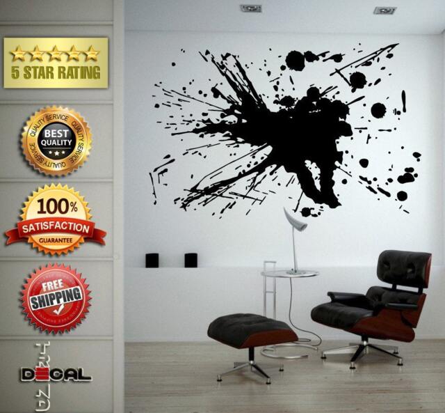 Splash Abstract Art Design Paint Drip Wall Decal Vinyl Sticker Mural Room Decor L1754 - image 1
