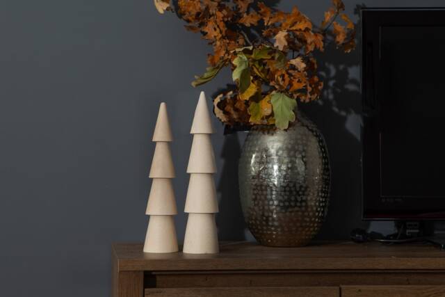 Wooden Set Of 2 Christmas Tree Scandinavian Style Primitive Home Decorative Japanese Decor Gift Rustic Table Holiday - image 1