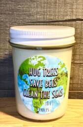 100% Soy Hug Trees Save Bees Clean The Seas Inspired Scented Candle 8 Oz - thumbnail 1