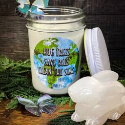 100% Soy Hug Trees Save Bees Clean The Seas Inspired Scented Candle 8 Oz - thumbnail 2