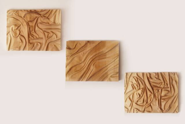 Natural Wood Wall Sculpture Set - Smooth Abstract Panels For Modern Interiors - image 1