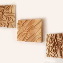 Natural Wood Wall Sculpture Set - Smooth Abstract Panels For Modern Interiors - thumbnail 2