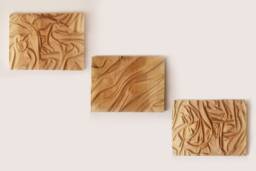 Natural Wood Wall Sculpture Set - Smooth Abstract Panels For Modern Interiors - thumbnail 1