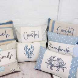 Costal Cwtch Square Cushion - Blue Dotty - thumbnail 2