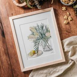 Grevillea & Lemons Art Print, Australian Farmhouse Illustration - thumbnail 2