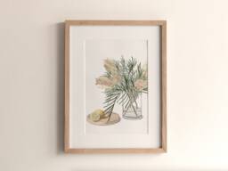 Grevillea & Lemons Art Print, Australian Farmhouse Illustration - thumbnail 1