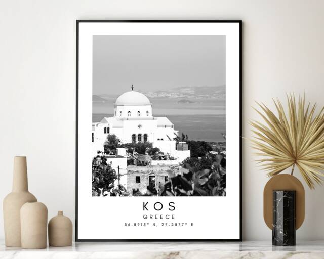 Kos Greece Print Minimalist Travel Art - Digital Print - image 1