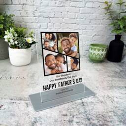 stepdad Fathers Day Gift Black Grid Photo Frame Personalised Acrylic Plaque - Gift, Custom - thumbnail 3