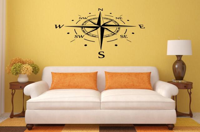 Compass Navigation Design Interior Wall Graphic Decal Sticker Vinyl Mural Leaving Bedroom Room Home Decor Free Shipping L202 - image 1