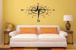 Compass Navigation Design Interior Wall Graphic Decal Sticker Vinyl Mural Leaving Bedroom Room Home Decor Free Shipping L202 - thumbnail 1