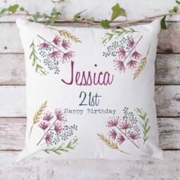 Personalised 21st Birthday Cushion - Keepsake Gift For Her - thumbnail 3