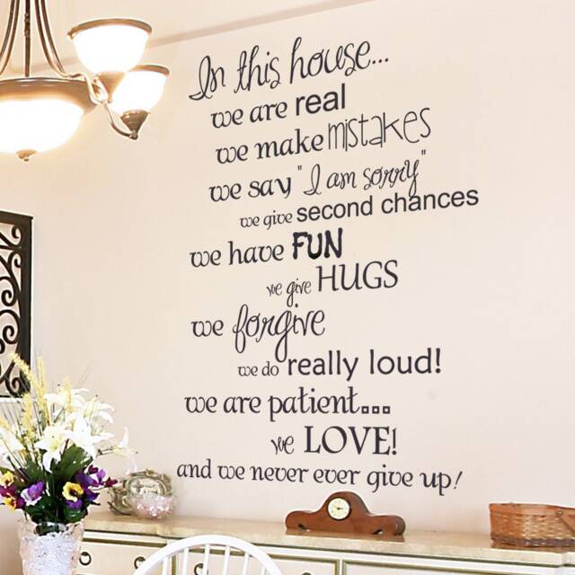 In This House Wall Quote Decal - Living Room Decal, Family Sticker, Rules Typography Quote- 178 - image 1