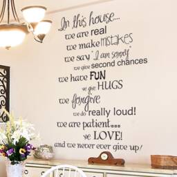 In This House Wall Quote Decal - Living Room Decal, Family Sticker, Rules Typography Quote- 178 - thumbnail 1