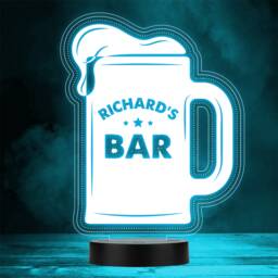 Bubbly Beer Pint Glass Home Bar Man Cave Star Gift Colour Change Night Light