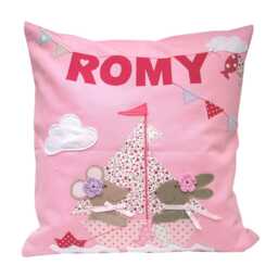 Personalized Pillow - Ahoy, Mouse & Rabbit Pillows, Pillows With Names, Children's Baby Gift, Christening Birth - thumbnail 3