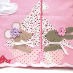 Personalized Pillow - Ahoy, Mouse & Rabbit Pillows, Pillows With Names, Children's Baby Gift, Christening Birth - thumbnail 2