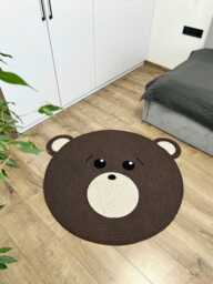 Teddy Bear Rug For Kid's Room, Play Mat Baby/Children, Crochet Nursery Carpet - thumbnail 1