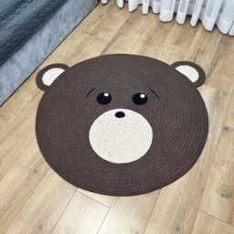 Teddy Bear Rug For Kid's Room, Play Mat Baby/Children, Crochet Nursery Carpet - thumbnail 3