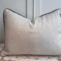 Cushions Made in Fermoie Savernake Linen Luxury Designer Decorative Pale Beige Cushion Pillow Throw Cover - thumbnail 4