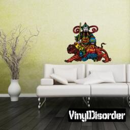Chinese God Scroll Wall Decal - Fabric Vinyl Removable & Reusable Chinesegoduscolor003Et
