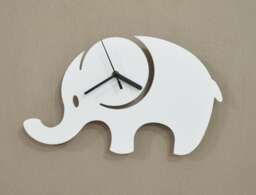 Elephant Kids Cartoon Silhouette - Wall Clock